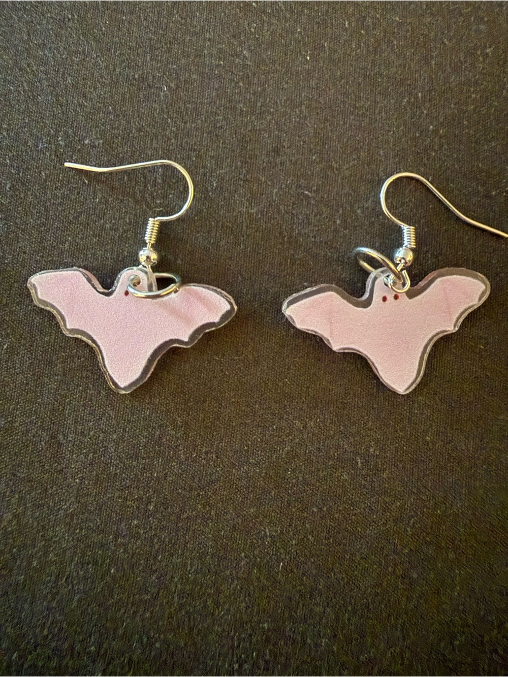 Pink Bat Charm Dangle Earrings - Women Jewelry